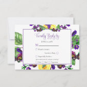 Gele rozen |Violets Boho Floral Wedding RSVP (Voorkant)
