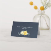 Gele rozen waterverf romantische marineblauw (Achterkant)