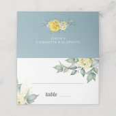 Gele rozen waterverf romantische moderne bloem (Buitenkant ongevouwen)