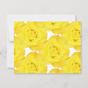 Gele rozen witte gouden bloemen RSVP kaartje