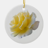 Gele rozenbladen keramisch ornament (Voorkant)