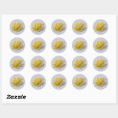 Gele rozenbladen ronde sticker (Vel)