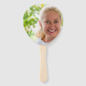 Gele rozenbloem 80e verjaardag Foto Handwaaier (Achterkant)