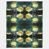 Gele rozenbloem Abstract Fleece Deken (Voorkant)