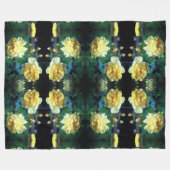 Gele rozenbloem Abstract Fleece Deken (Voorkant (Horizontaal))