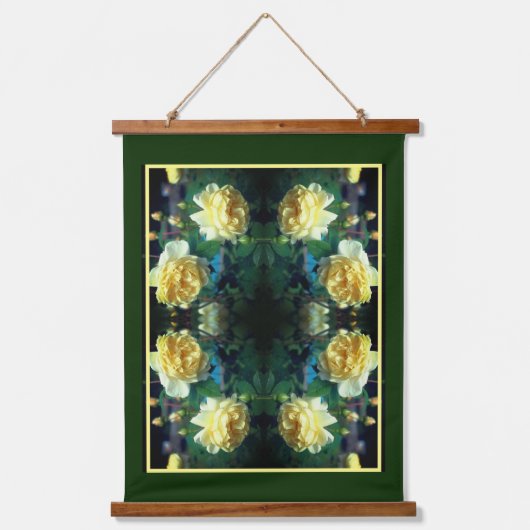 Gele rozenbloem Abstract Hangend Wandkleed (Voorkant)