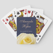 Gele rozenbloem - bruinbruidbruinbruidebruinbruidd pokerkaarten (Achterkant)