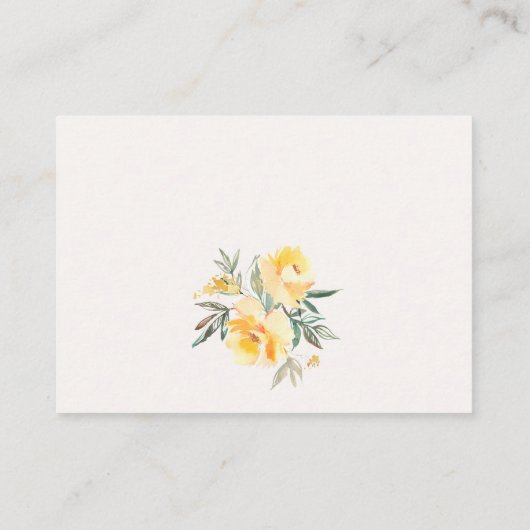 Gele rozenbloem - Bunch Weddengoed Informatiekaartje (Achterkant)