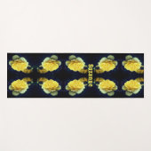 Gele rozenbloem in bloei Abstract gepersonaliseerd Yogamat (Voorkant (horizontaal))
