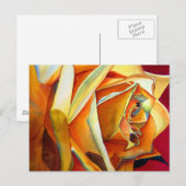 Gele rozenbloem, waterverf briefkaart (Voorkant / Achterkant)