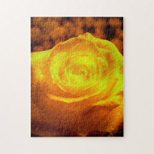 Gele rozenroze roestpatroon Jigsee Puzzle Legpuzzel