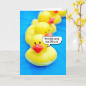 Gele Rubber Duck 70th Birthday Humor Kaart (Gele Bloem)