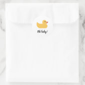Gele Rubber Duck Bath Ducky Oh Baby shower Ronde Sticker (Tas)