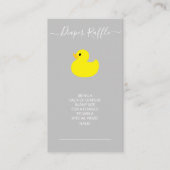 Gele Rubber Duck Diaper Raffle Ticket Enclosure Informatiekaartje (Voorkant)