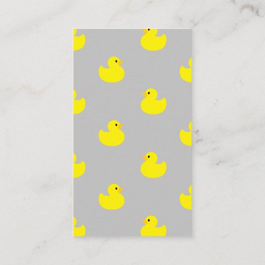 Gele Rubber Duck Diaper Raffle Ticket Informatiekaartje (Achterkant)