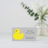 Gele Rubber Duck Hoe groot is mama's buik? Informatiekaartje (Staand voorkant)