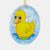 Gele Rubber Duck Keramisch Ornament (Rechts)