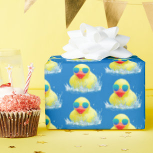 Gele rubber Duck met zonnebril Cadeaupapier