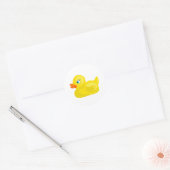 Gele Rubber Duck Ronde Sticker (Envelop)