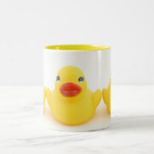 Gele Rubber Duck Trio Tweekleurige Koffiemok (Center)