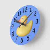 Gele Rubber Duck Wall Clock Ronde Klok (Hoek)
