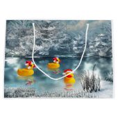 Gele Rubber Duckie Kerstmis Large Cadeautasje (Voorkant)