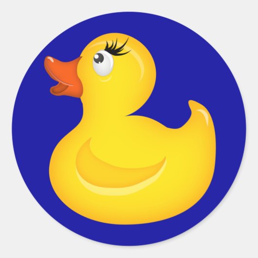 Gele Rubber Duckies Ronde Sticker (Voorkant)