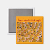 Gele Rubber Ducks Inspirerend Quote Magnet Magneet (Voorkant / Achterkant)