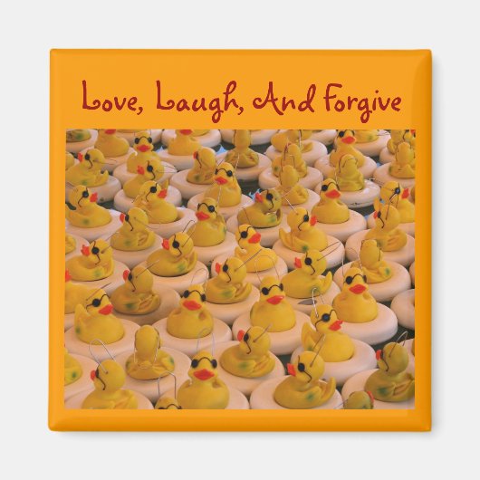 Gele Rubber Ducks Inspirerend Quote Magnet Magneet (Voorkant)