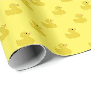 Gele Rubber Ducky Achtergrond kleur Cadeaupapier