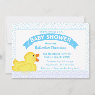 Gele Rubber Ducky Baby shower Uitnodiging