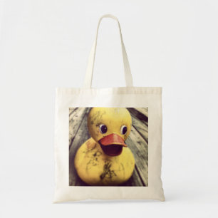 Gele Rubber Ducky bedekt met vuil! Tote Bag