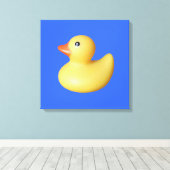 Gele Rubber Ducky Canvas Afdruk (Insitu (Houten vloer))