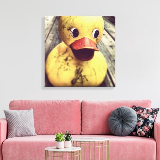 Gele Rubber Ducky heeft een Bath nodig! Canvas Afdruk (Insitu (Woonkamer))