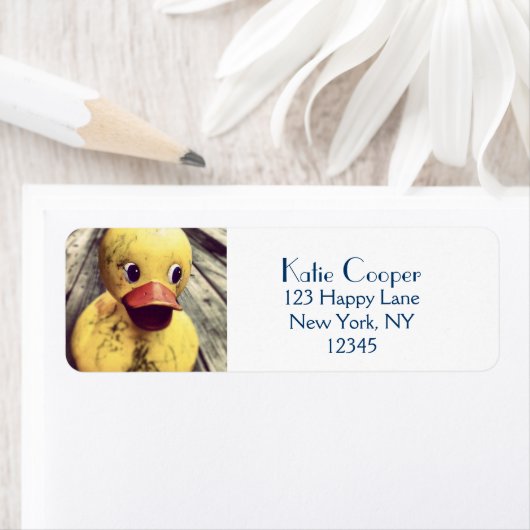 Gele Rubber Ducky heeft een Bath nodig! Etiket (Insitu)