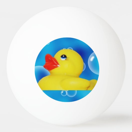 Gele Rubber Ducky in Bubbles Pingpongballen (Voorkant)