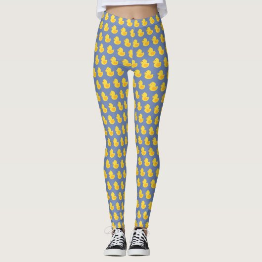 Gele Rubber Ducky Pattern Leggings (Voorkant)