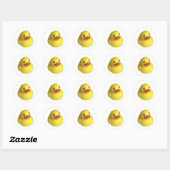 Gele Rubber Ducky Ronde Sticker (Vel)