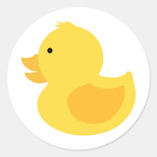 Gele Rubber Ducky Ronde Sticker (Voorkant)