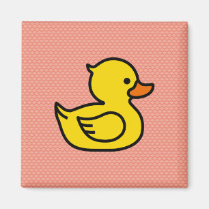 Gele Rubber Ducky Square Magnet Magneet