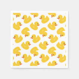 Gele Rubber Eend servetten - Baby shower & Birthda