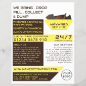 Gele rubber Skip Design, Skip/Dumpster Company Flyer (Voorkant)