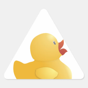Gele Rubberduck Driehoek Sticker