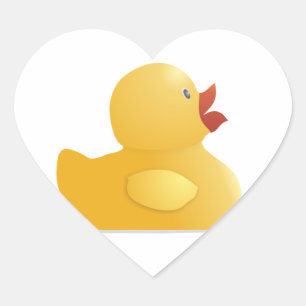 Gele Rubberduck Hart Sticker