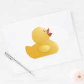 Gele rubberduck ovale sticker (Envelop)