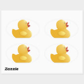 Gele rubberduck ovale sticker (Vel)