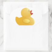 Gele rubberduck ovale sticker (Tas)