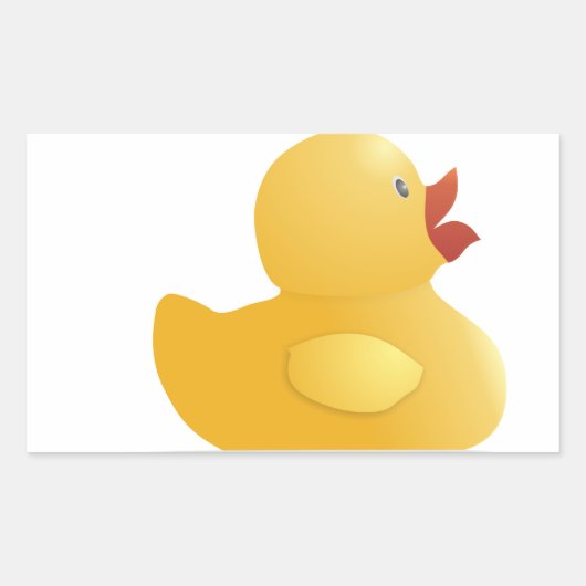 Gele rubberduck rechthoekige sticker (Voorkant)