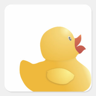 Gele rubberduck vierkante sticker