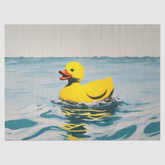 Gele Rubbereend, Decoupage, Decoupaging, Ducky Tissuepapier (Voorkant)